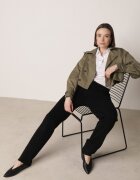 j&x Pantaloni Tricotați Negri cu Lână și Buzunare Decorative Monilana