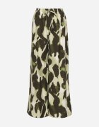 j&x Pantaloni verde deschis din Viscoză cu croi larg cu talie înaltă cu imprimeu leopard Zelmara