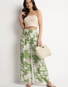 j&x Pantaloni Verde închis de Vâscoză cu croială largă cu talie înaltă cu imprimeu floral Neorilia