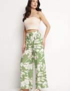 j&x Pantaloni Verde închis de Vâscoză cu croială largă cu talie înaltă cu imprimeu floral Neorilia