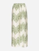 j&x Pantaloni Verzi din Viscoză Largi cu Model Geometric Faneoriela