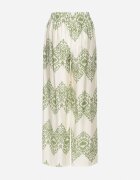 j&x Pantaloni Verzi din Viscoză Largi cu Model Geometric Faneoriela