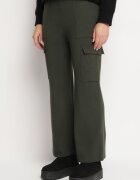 j&x Pantaloni Verzi închis Tricotați cu croi larg cu elastic în talie și buzunare Emarissea