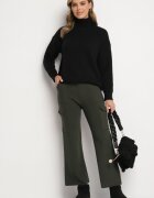 j&x Pantaloni Verzi închis Tricotați cu croi larg cu elastic în talie și buzunare Emarissea