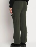 j&x Pantaloni Verzi închis Tricotați cu croi larg cu elastic în talie și buzunare Emarissea