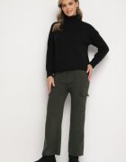 j&x Pantaloni Verzi închis Tricotați cu croi larg cu elastic în talie și buzunare Emarissea