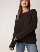 j&x Pulover ajurat cu lână și bumbac decorat cu împletituri Sanani Maro