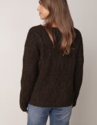 j&x Pulover ajurat cu lână și bumbac decorat cu împletituri Sanani Maro