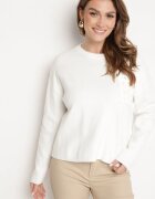 j&x Pulover Alb cu Croială Boxy cu Buzunar Decorativ Seaviraen