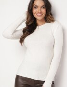 j&x Pulover Alb Reiat cu Zirconii Romivra