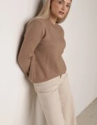 j&x Pulover Bej închis Casual din Lână și Bumbac Nedalla