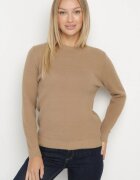 j&x Pulover Bej închis cu Lână în Stil Clasic Firrive
