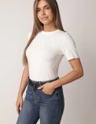 j&x Pulover Bluză din vâscoză cu mânecă scurtă și model cu inimi Nasea Bej deschis