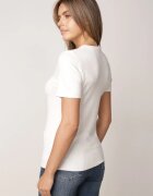 j&x Pulover Bluză din vâscoză cu mânecă scurtă și model cu inimi Nasea Bej deschis