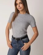 j&x Pulover Bluză din vâscoză cu mânecă scurtă și model cu inimi Nasea Gri