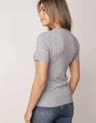 j&x Pulover Bluză din vâscoză cu mânecă scurtă și model cu inimi Nasea Gri