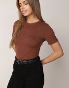 j&x Pulover Bluză din vâscoză cu mânecă scurtă și model cu inimi Nasea Maro