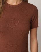 j&x Pulover Bluză din vâscoză cu mânecă scurtă și model cu inimi Nasea Maro
