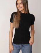 j&x Pulover Bluză din vâscoză cu mânecă scurtă și model cu inimi Nasea Negru