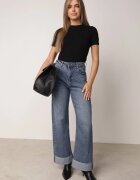 j&x Pulover Bluză din vâscoză cu mânecă scurtă și model cu inimi Nasea Negru