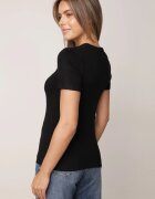 j&x Pulover Bluză din vâscoză cu mânecă scurtă și model cu inimi Nasea Negru