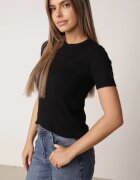 j&x Pulover Bluză din vâscoză cu mânecă scurtă și model cu inimi Nasea Negru