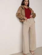 j&x Pulover Bordo Mulat din Tricot Reiat cu Bumbac cu Decolteu în V Tesma