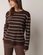 j&x Pulover Casual din lână și bumbac cu croială dreaptă în dungi Nobosa Maro