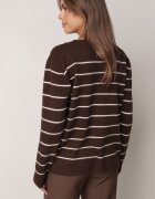 j&x Pulover Casual din lână și bumbac cu croială dreaptă în dungi Nobosa Maro