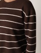 j&x Pulover Casual din lână și bumbac cu croială dreaptă în dungi Nobosa Maro