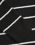 j&x Pulover Casual din lână și bumbac cu croială dreaptă în dungi Nobosa Negru