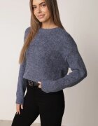 j&x Pulover Clasic Casual din lână Banfa Bleumarin