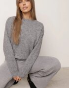 j&x Pulover Clasic Casual din lână Banfa Gri