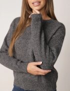 j&x Pulover Clasic Casual din lână Banfa Negru