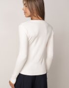 j&x Pulover clasic cu bumbac Ilves Alb