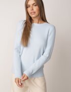 j&x Pulover clasic cu decolteu rotund cu lână și finisaj pufos Velante Albastru