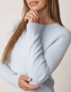 j&x Pulover clasic cu decolteu rotund cu lână și finisaj pufos Velante Albastru