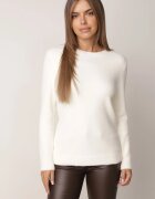 j&x Pulover clasic cu decolteu rotund cu lână și finisaj pufos Velante Bej deschis