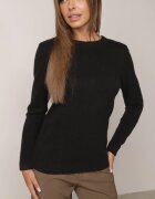 j&x Pulover clasic cu decolteu rotund cu lână și finisaj pufos Velante Negru