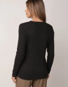 j&x Pulover clasic cu decolteu rotund cu lână și finisaj pufos Velante Negru