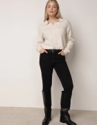 j&x Pulover clasic cu guler polo din tricot moale cu lână Montis Bej deschis