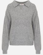 j&x Pulover clasic cu guler polo din tricot moale cu lână Montis Gri