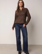 j&x Pulover clasic cu guler polo din tricot moale cu lână Montis Maro