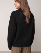 j&x Pulover clasic cu guler polo din tricot moale cu lână Montis Negru