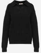 j&x Pulover clasic cu guler polo din tricot moale cu lână Montis Negru
