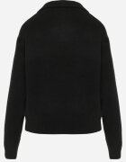 j&x Pulover clasic cu guler polo din tricot moale cu lână Montis Negru