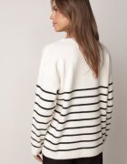 j&x Pulover clasic cu lână în dungi orizontale Saminoge Bej deschis