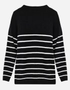 j&x Pulover clasic cu lână în dungi orizontale Saminoge Negru