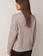 j&x Pulover Clasic cu Lână și Bumbac Decorat cu Broderie în Formă de Inimioare Agastina Bej
