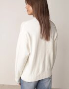 j&x Pulover Clasic cu Lână și Bumbac Decorat cu Broderie în Formă de Inimioare Agastina Bej deschis